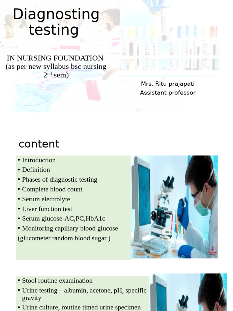Diagnostic Testing in Nursing: 2nd Sem Guide | PDF | Liver | Endoscopy