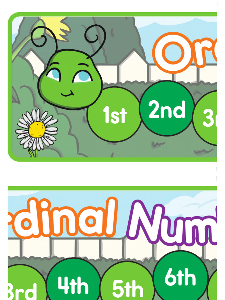 Color Ordinal Numbers 1-10 Caterpillar Banner | PDF