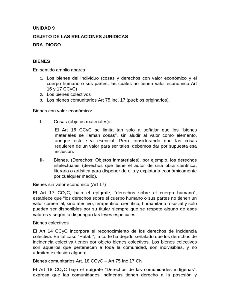 Clasificación de Bienes en Derecho Civil | PDF | Bienes (Ley) | Propiedad