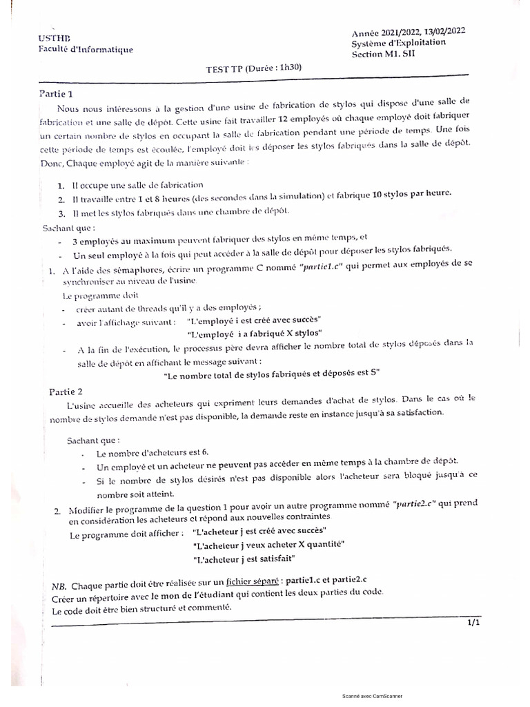 Exam TP SE 2 | PDF