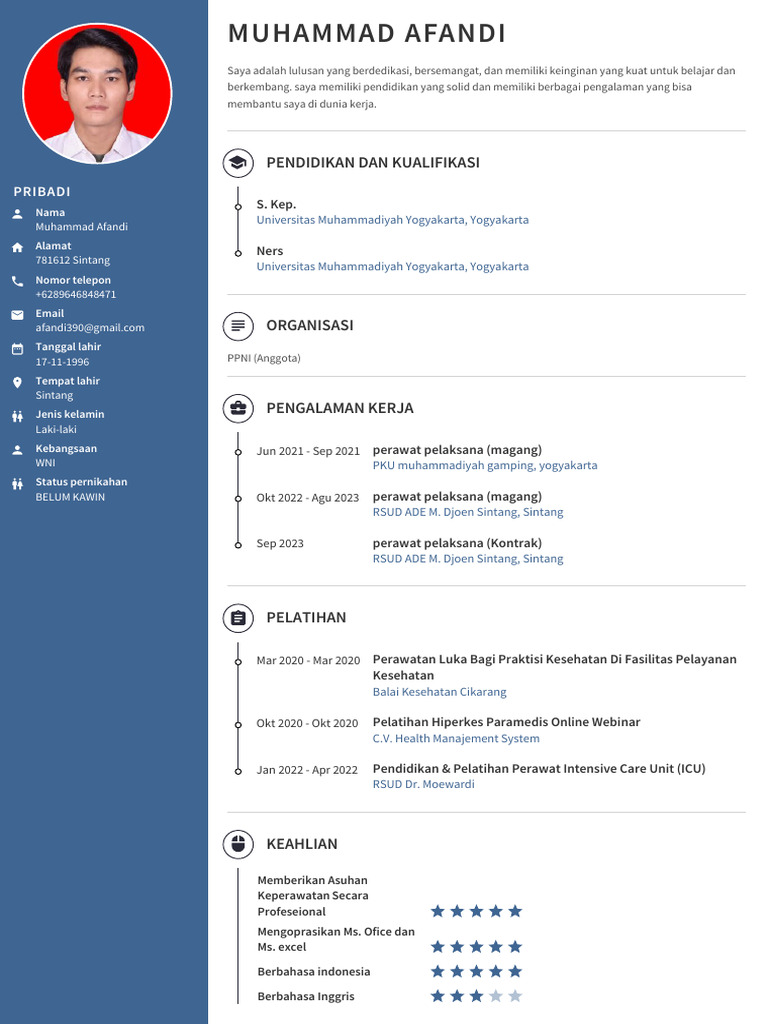 Profil Perawat Muhammad Afandi | PDF