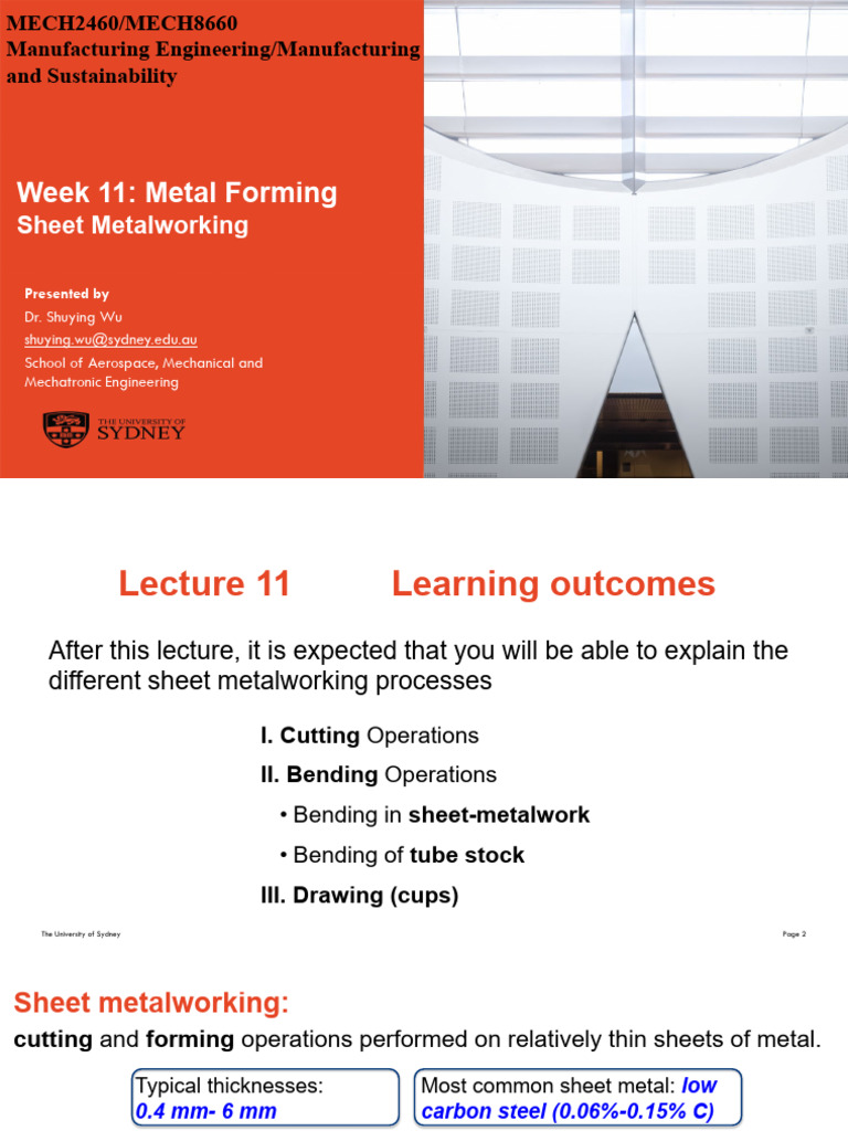 Sheet Metalworking Processes Explained | PDF | Sheet Metal | Bending