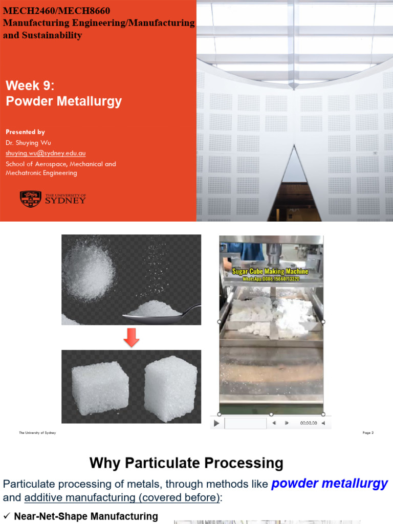 Week 9 Powder Metallurgy | PDF | Sintering | Industrial Processes