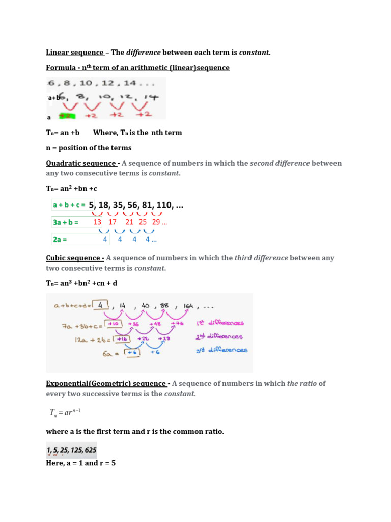 Sequence Formulae | PDF