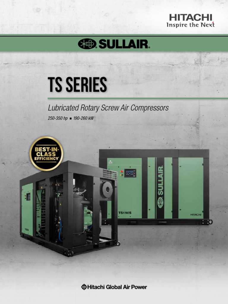 Sullair TS Series Rotary Screw Compressors | PDF | Machines | Gases