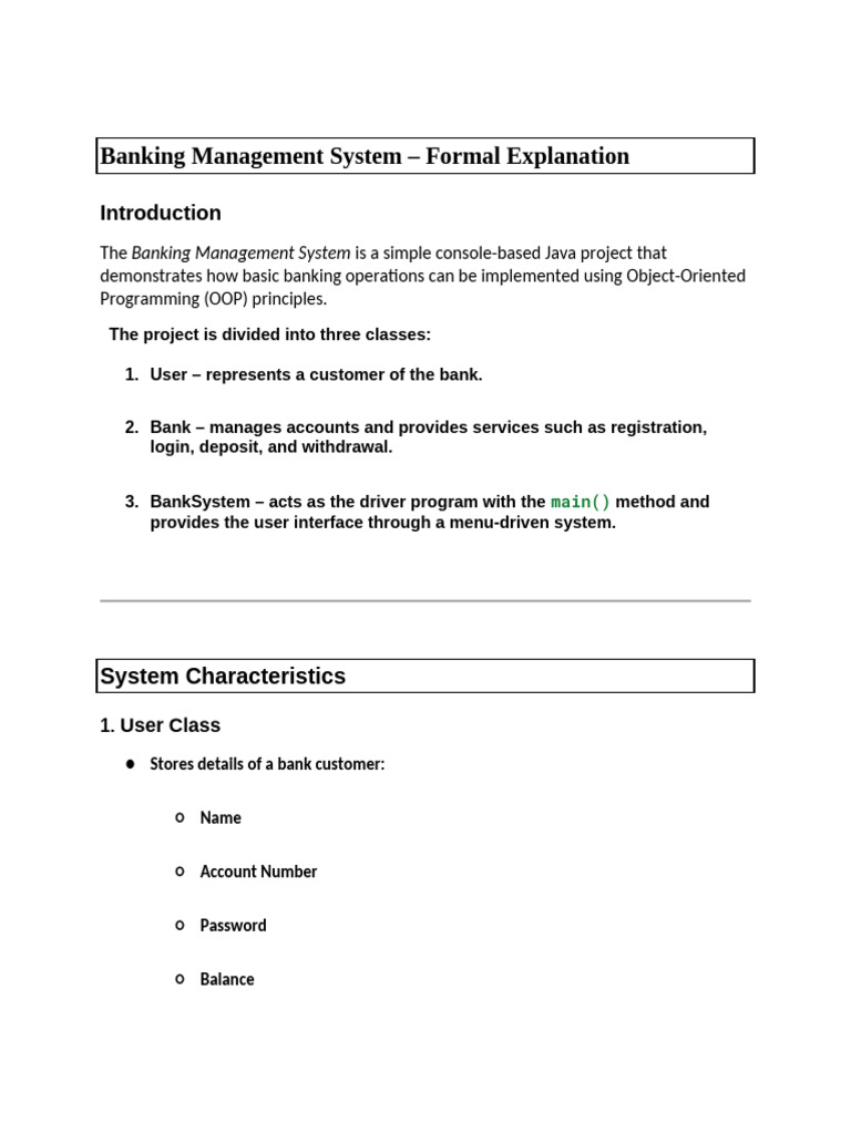 CS Banking Pproject | PDF | Class (Computer Programming) | Method ...