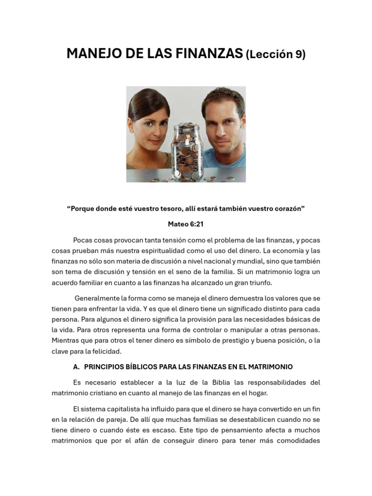 Finanzas en el Matrimonio: Principios y Sugerencias | PDF | Presupuesto ...