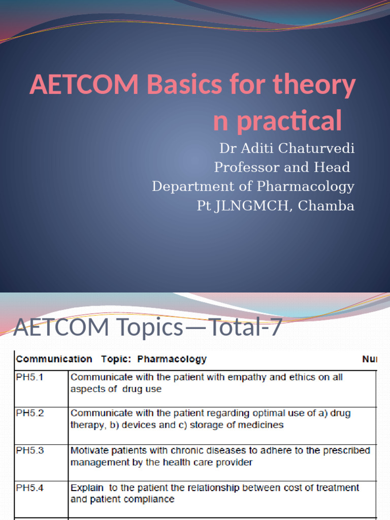 AETCOM | PDF | Prescription Drugs | Drugs