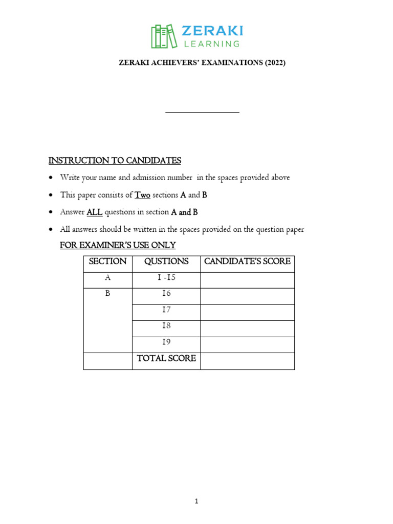 Computer Studies - Computer Form 2 (Updated) - Marking Scheme | PDF ...