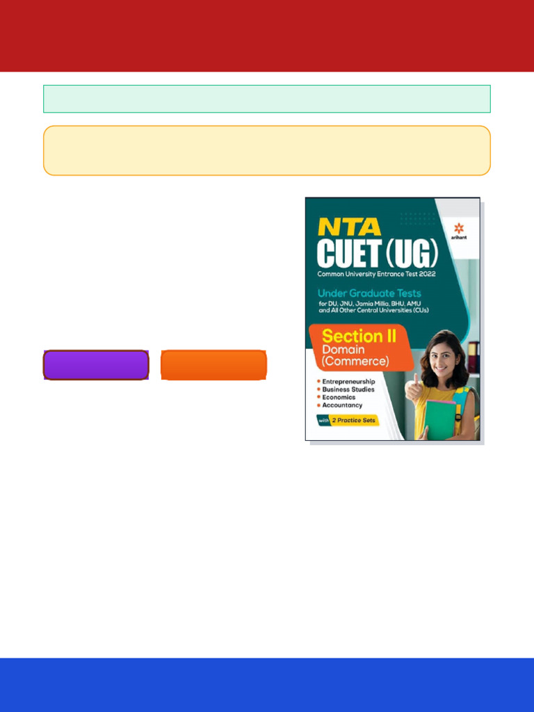Arihant NTA CUET UG 2022 Section 2 Domain Commerce First Edition ...