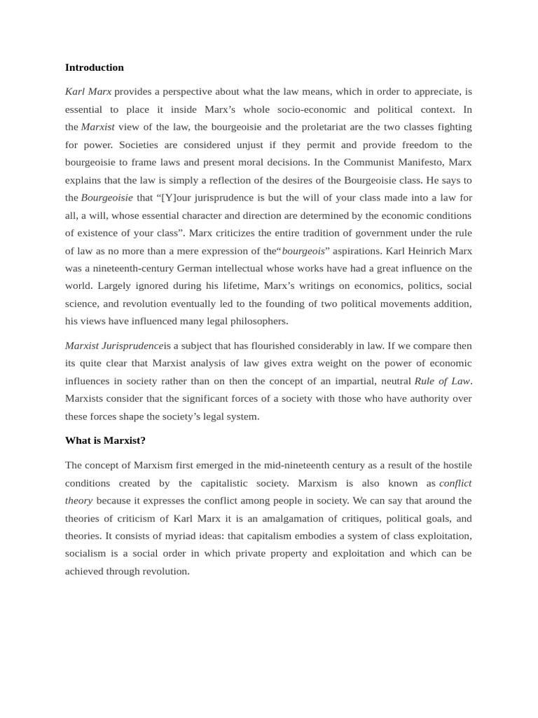 Understanding Marxist Jurisprudence | PDF | Marxism | Karl Marx