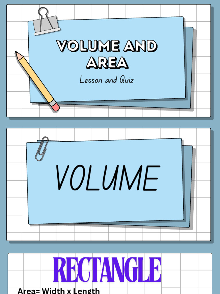 Volume and Area: Lesson & Quiz | PDF