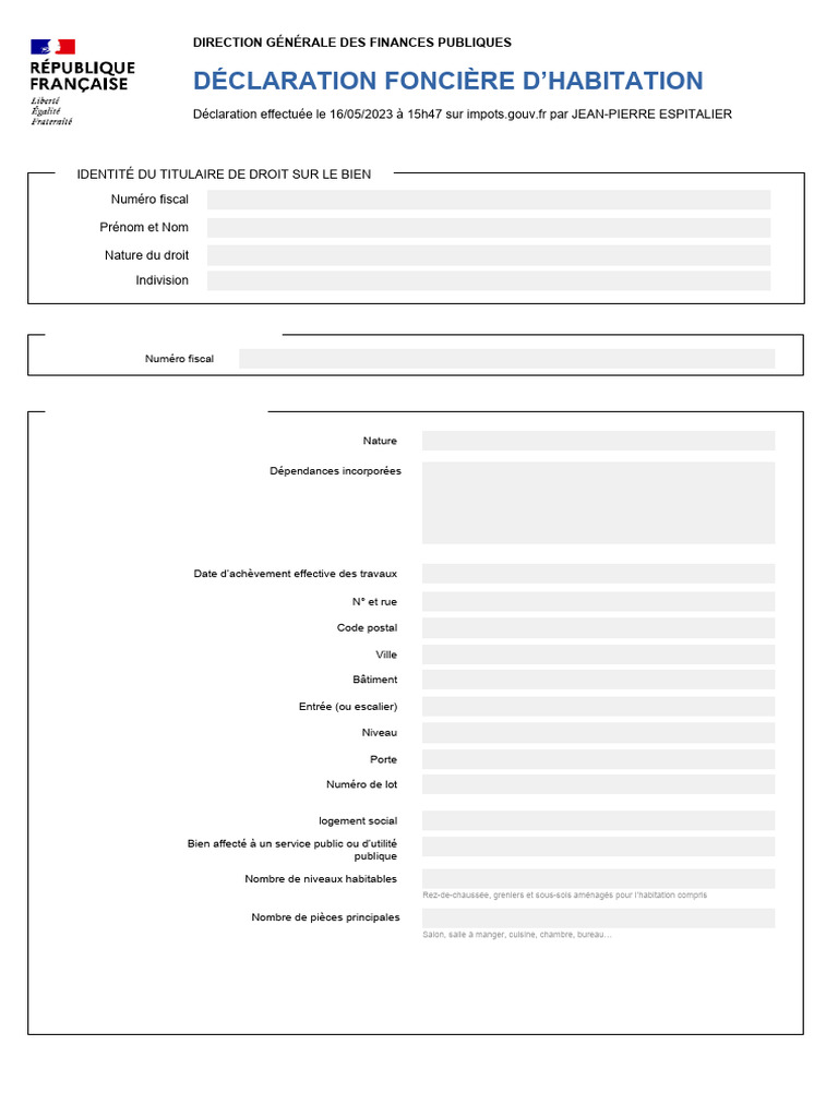 Déclaration Habitation TF 120424125122 | PDF