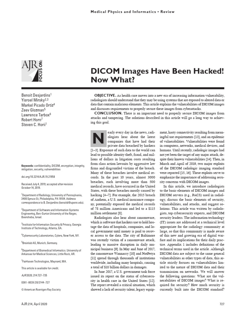 DICOM Security | PDF | Key (Cryptography) | Public Key Cryptography