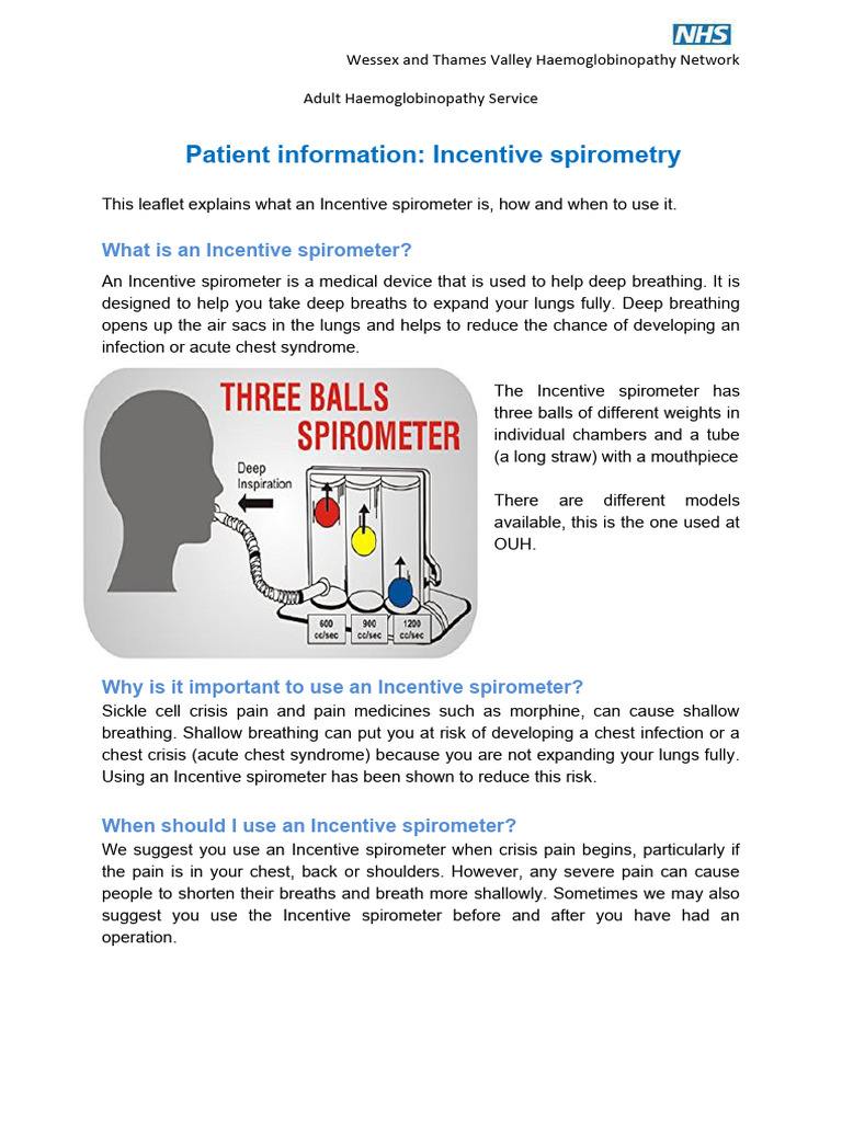 S52 How to Use an Incentive Spirometer | PDF | Breathing | Thorax