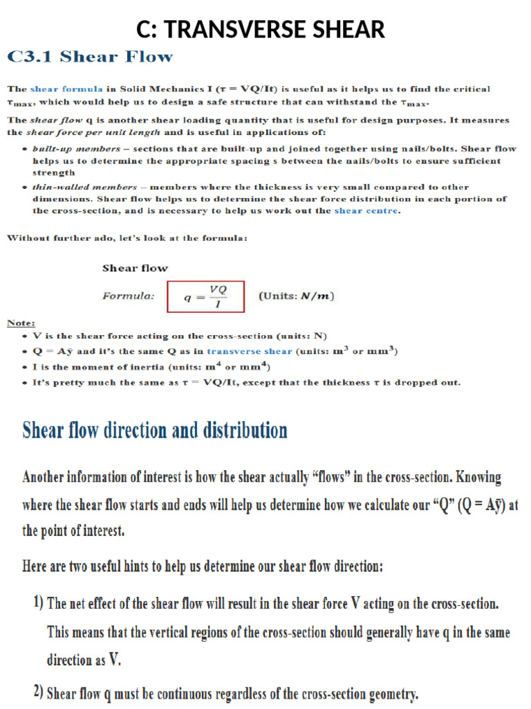 TRANSVERSE SHEAR | PDF