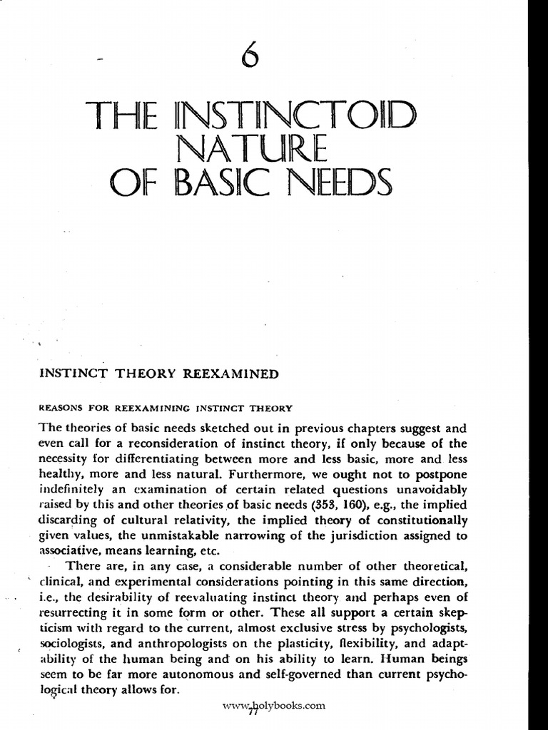 Reexamining Instinct Theory in Psychology | PDF | Psychoanalysis | Instinct