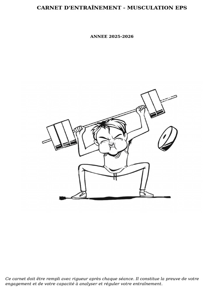 Carnet d'entraînement musculation EPS 2025 | PDF | Musculation