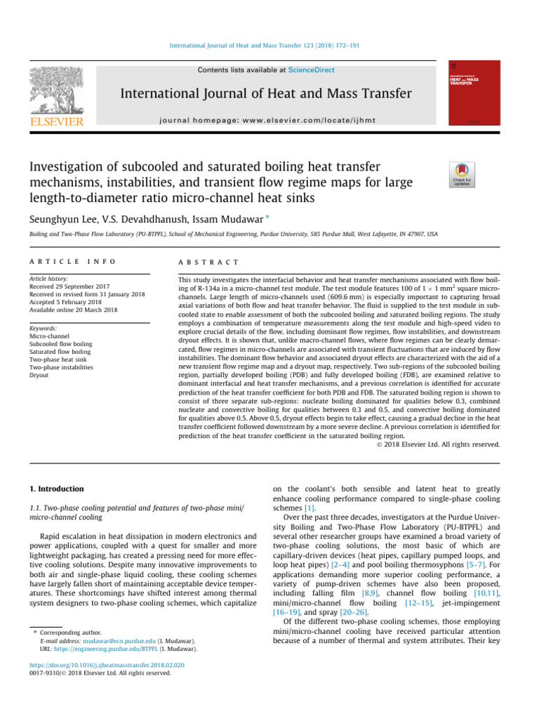 Micro-Channel Boiling Heat Transfer Analysis | PDF | Heat Transfer ...