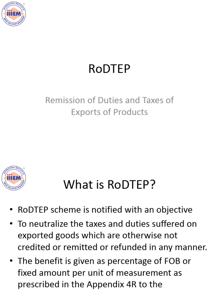 3_RoDTEP | PDF | Taxes | Customs