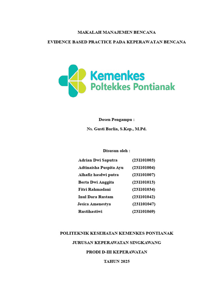 EBP dalam Keperawatan Bencana Indonesia | PDF