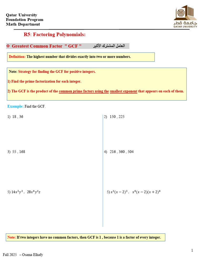 R5 (1) | PDF | Factorization | Arithmetic