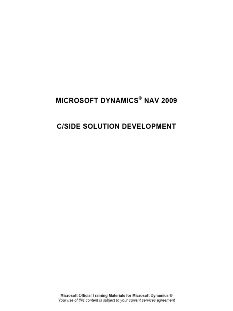 NAV 2009 C/SIDE Development Guide | PDF | Microsoft Sql Server | Databases