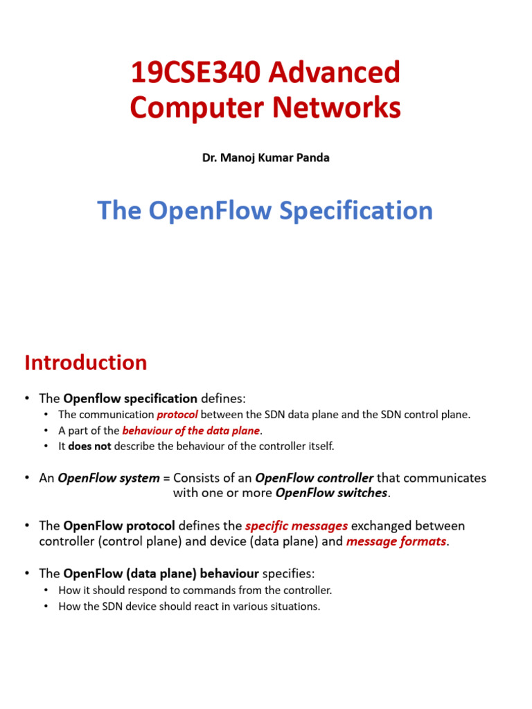 OpenFlow Protocol Overview and Functions | PDF | Port (Computer ...