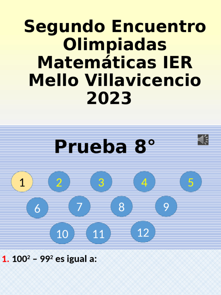 Prueba de Matemáticas 8° IER 2023 | PDF