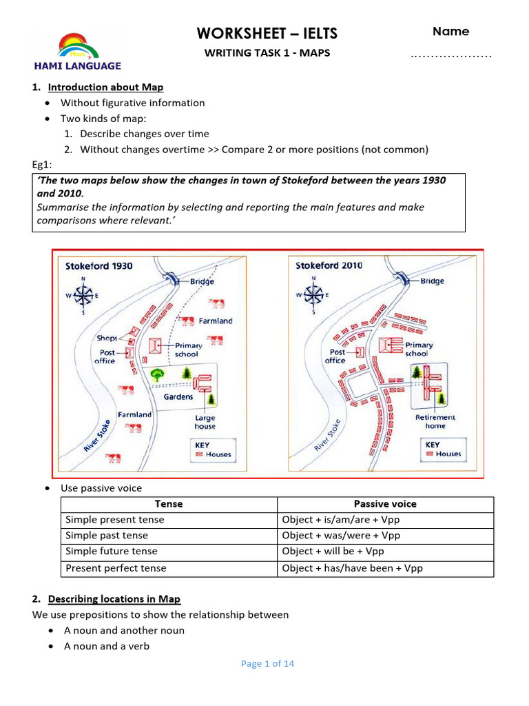 IELTS Writing Task 1: Map Descriptions | PDF | Linguistics | Syntax