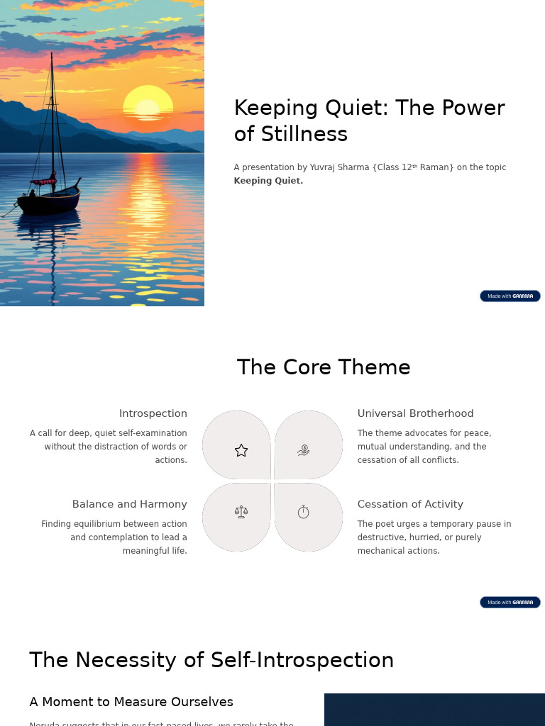 Keeping Quiet: - The Power of Stillness (ENGLISH) | PDF | Poetry