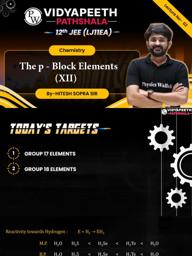 The P - Block Elements (XII) - 02 - Class Notes | PDF