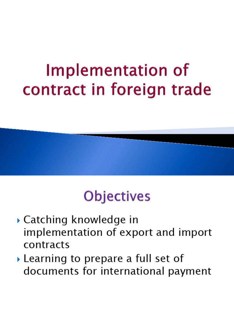 Export-Import Contract Implementation Guide | PDF | Business | Trade