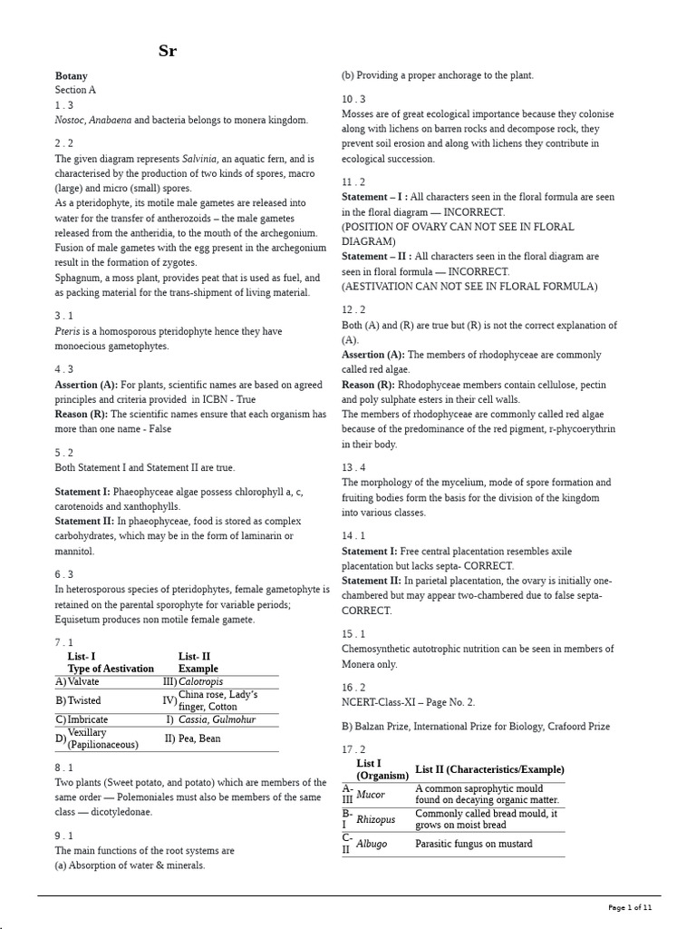 Botany: Key Concepts and Organisms | PDF | Heart