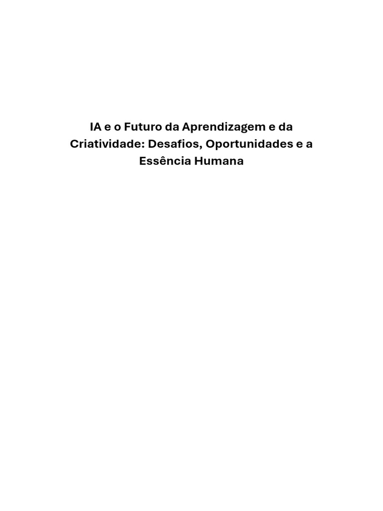 IA na Educação: Desafios e Oportunidades | PDF | Aprendizado | Pensamento