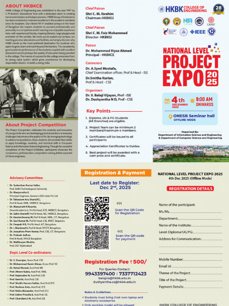 National Level Project Expo 2025 HKBKCE - Compressed | PDF