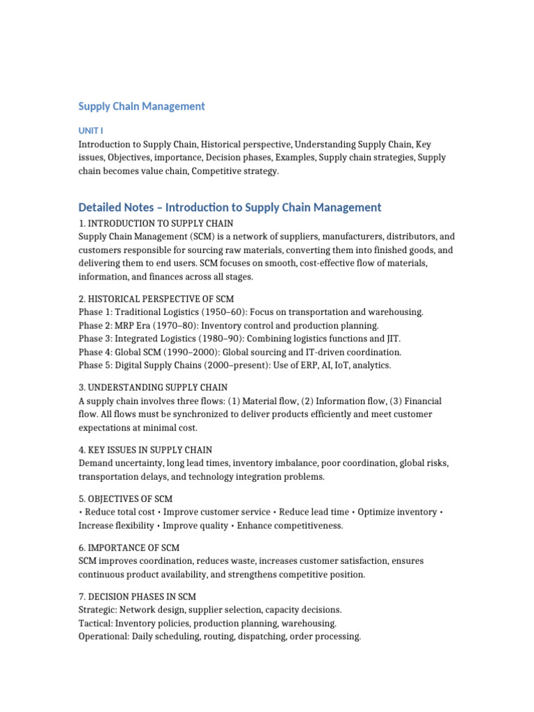 MBA Syllabus From Images | PDF | Supply Chain Management | Supply Chain
