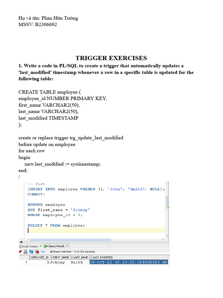 PL/SQL Trigger Examples and Codes | PDF | Pl/Sql | Data