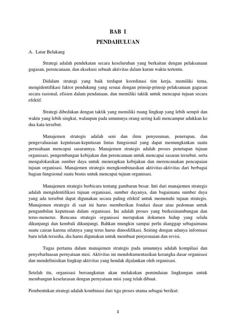 Makalah Manajemen Strategi