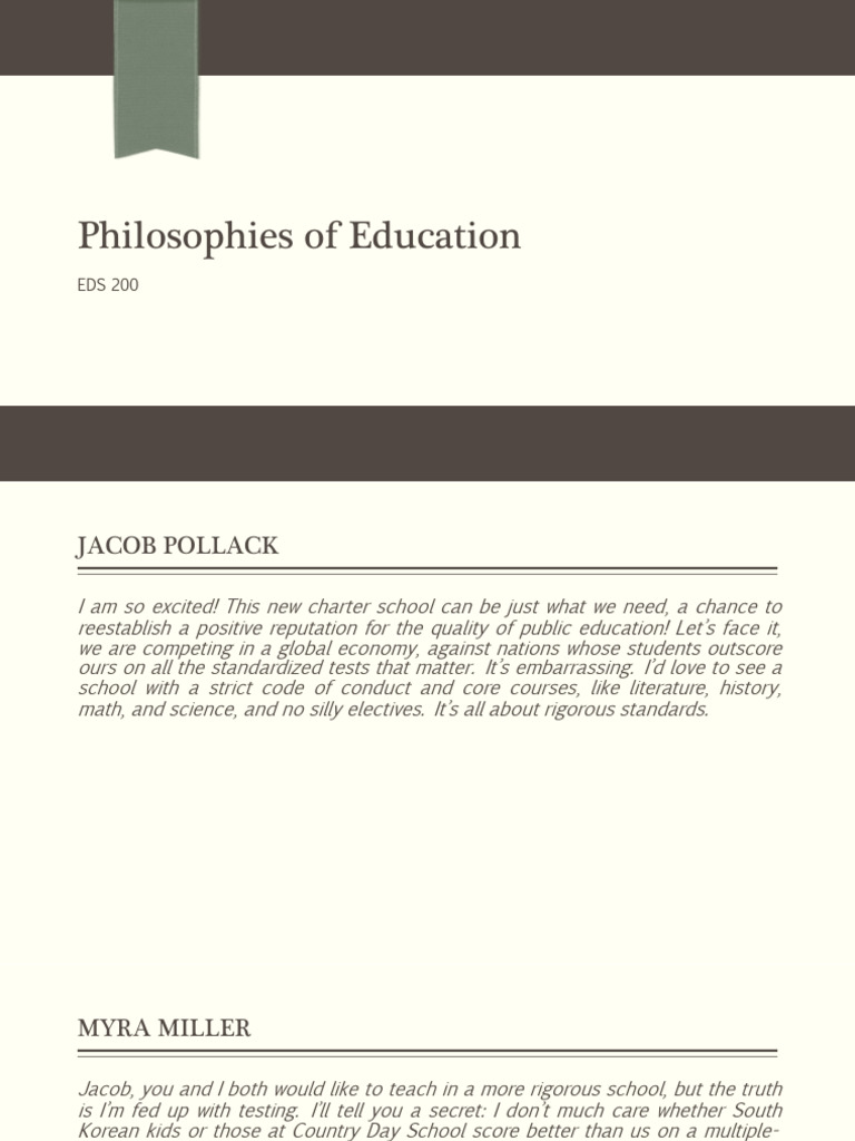 Educational Philosophies Explained | PDF | Philosophy Of Education ...