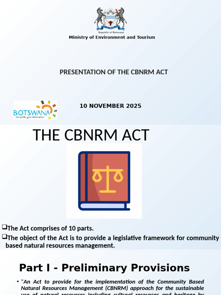 Overview of the CBNRM Act 2025 | PDF | Natural Resource Management ...