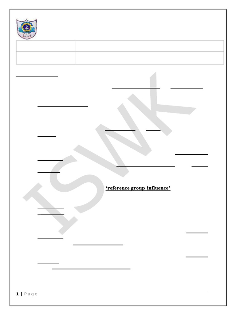 Worksheet Consumer Behaviour | PDF | Consumer Behaviour | Behavior