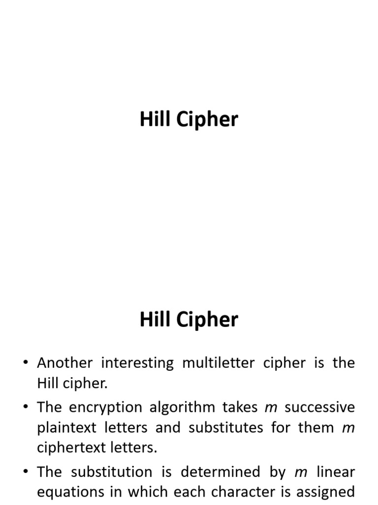 Understanding the Hill Cipher Method | PDF | Encryption | Applied ...