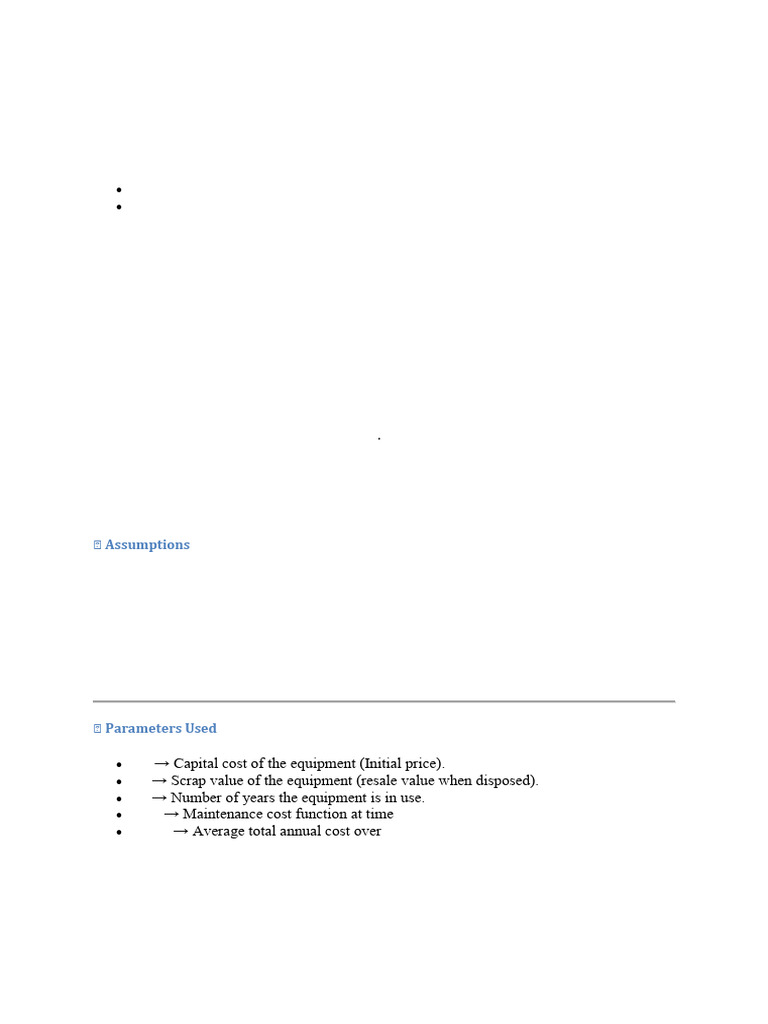 Optimal Replacement Strategies in Operations Research | PDF