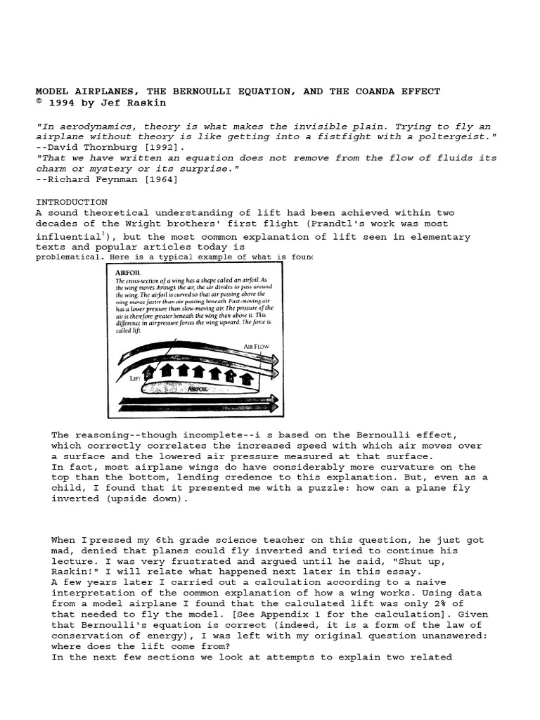 The Coanda Effect Understanding Why Wings Work | PDF | Lift (Force) | Wing