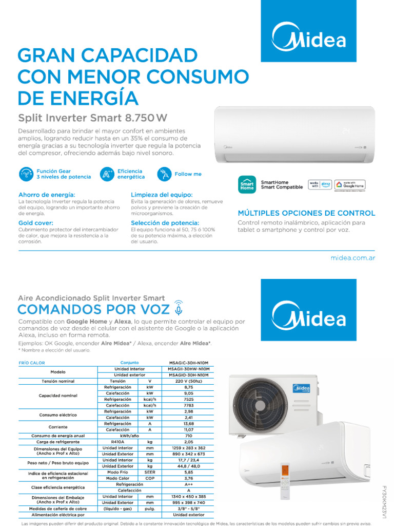 Flyer Midea Split Inverter Smart 7525 Kcal.h | PDF