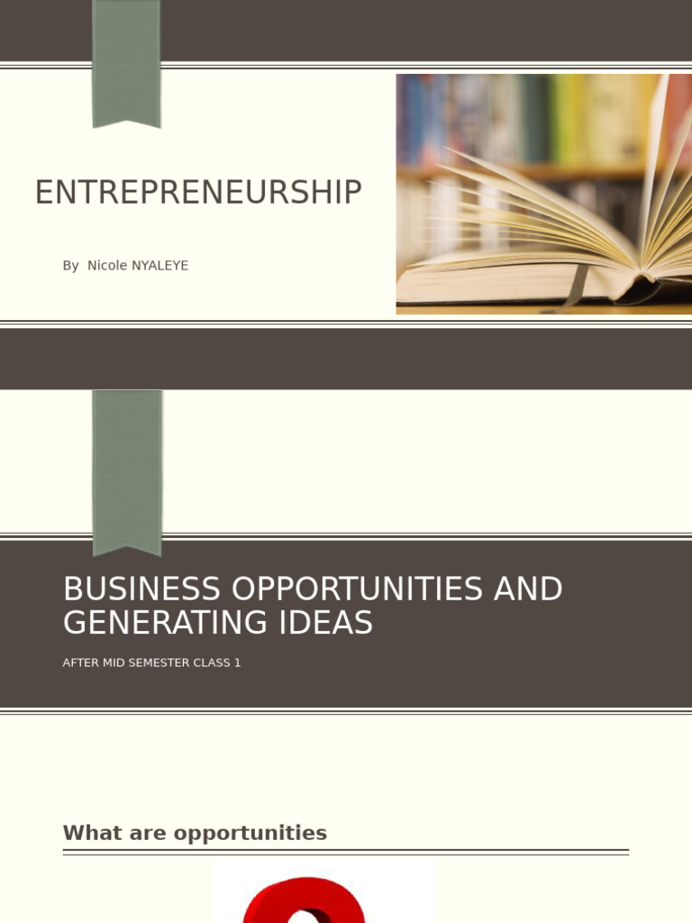 Identifying Business Opportunities Guide | PDF | Brainstorming | Focus ...