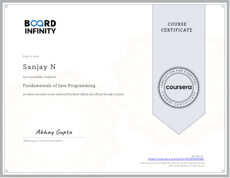 Java Programming Course Completion | PDF