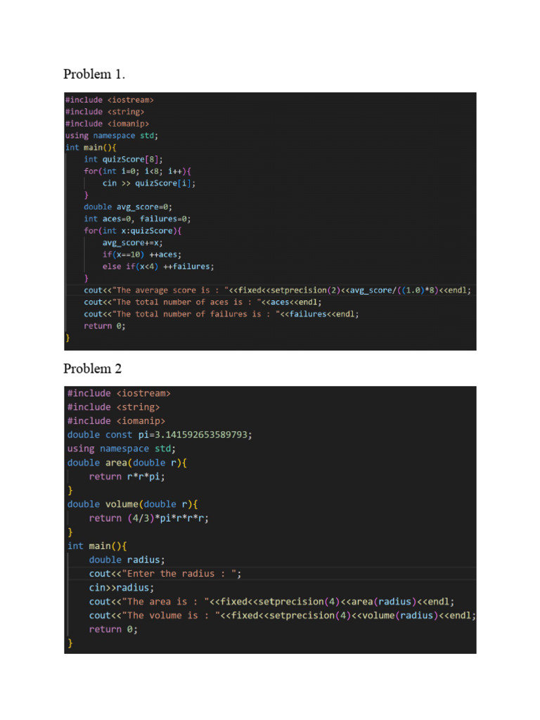 HW 7-Arrays and Function | PDF