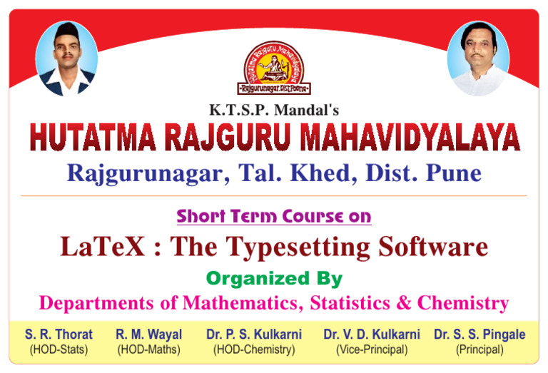 LaTeX Typesetting Course at Rajgurunagar | PDF
